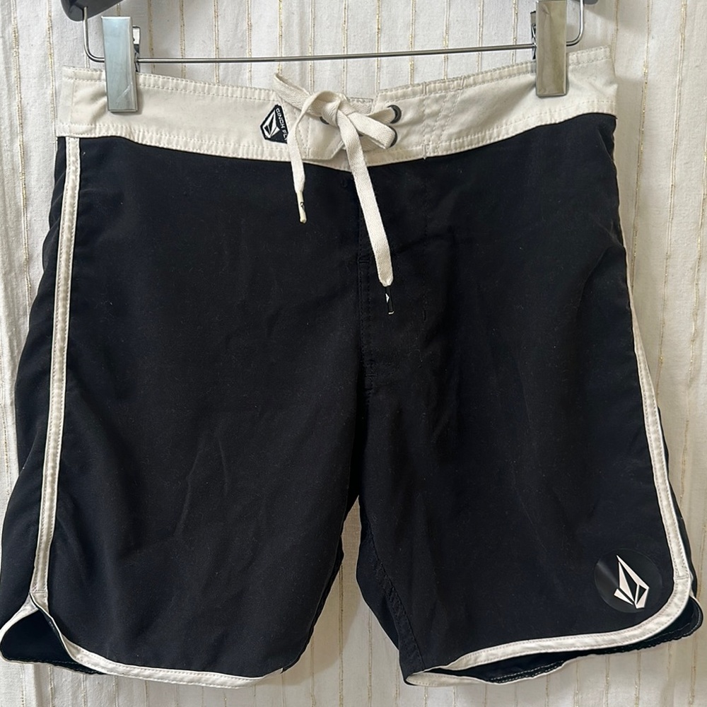 Volcom Black and White Board Shorts Athletic Swimwear